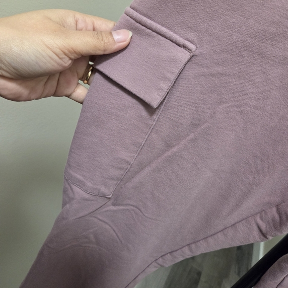 Hyba Cotton Blend Cargo Pants Pink Full Length Drawstring Waist Casual - Picture 6 of 9